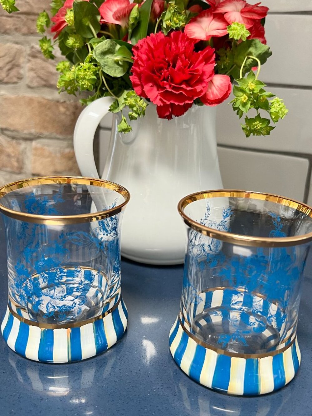 MacKenzie-Childs Royal English Garden Tumblers (2)